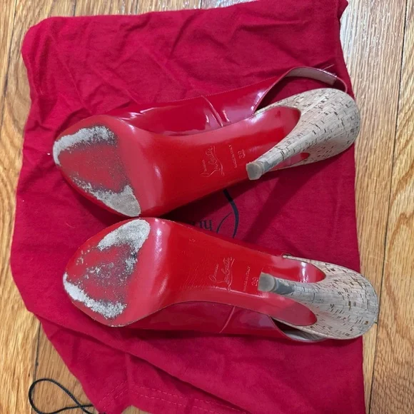 Christian Louboutin So Private 120 Red patent Slingback sandals size 39